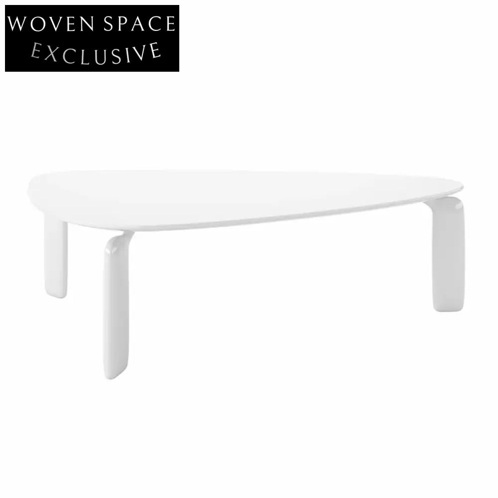 Modern Irregular White Wood Designer Triangle Dining Table