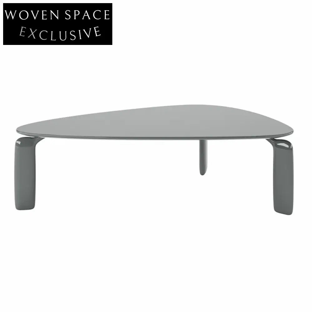 Modern Irregular White Wood Designer Triangle Dining Table