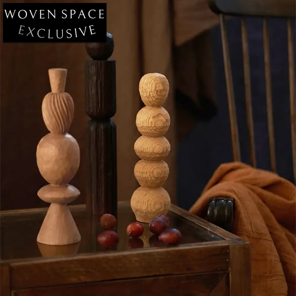 Modern Irregular Wooden Table Ornament for Home Decor - Small Black Decoration