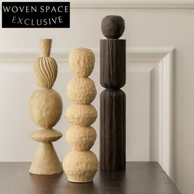 Modern Irregular Wooden Table Ornament for Home Decor - Small Black Decoration