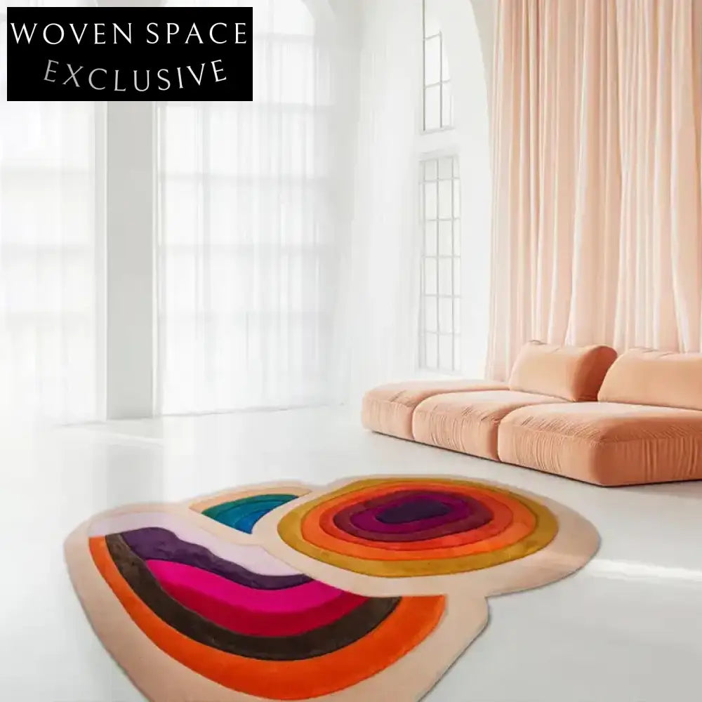 Modern Irregular Wool Blend Area Rug