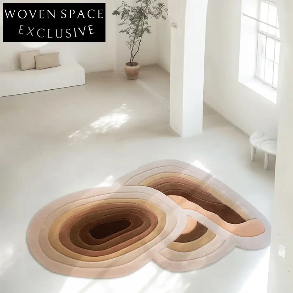 Modern Irregular Wool Blend Area Rug