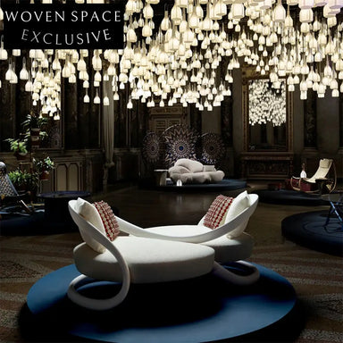 Modern Italian Boucle Fabric Low Arm Accent Sofa for Living Room