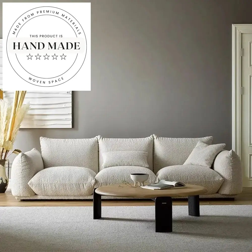 Modern Italian Bread Velvet Upholstered Three Seater Nordic Sofa