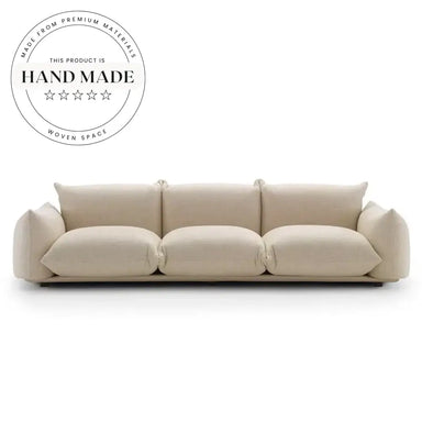 Modern Italian Bread Velvet Upholstered Three Seater Nordic Sofa