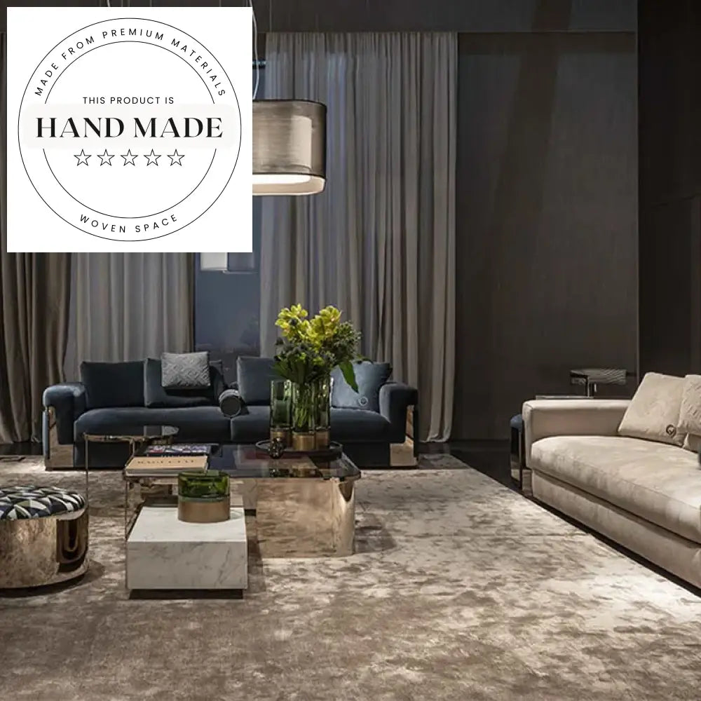 Modern Italian Deluxe Frosted Fabric Sectional Living Room Sofa