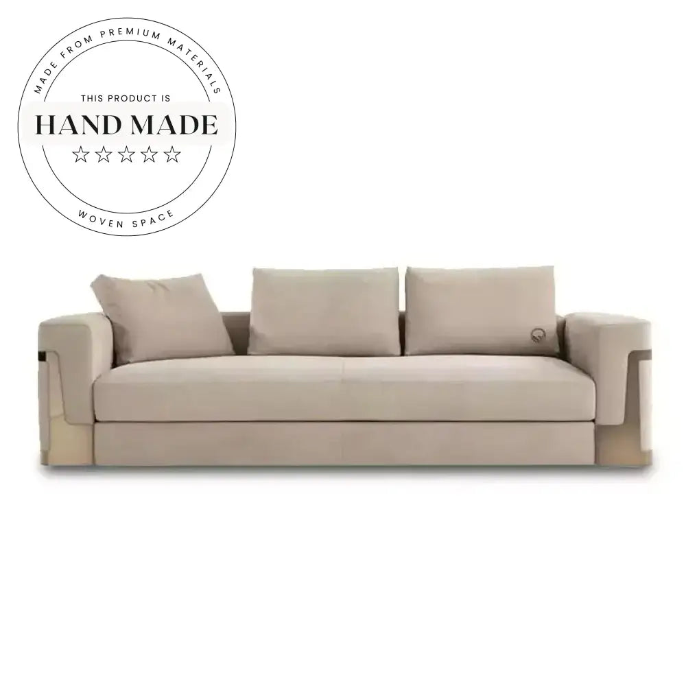 Modern Italian Deluxe Frosted Fabric Sectional Living Room Sofa