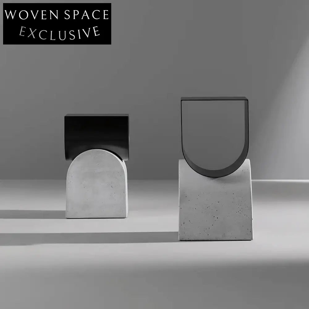 Modern Italian Design Cement Top Metal Base Living Room Coffee Side Table