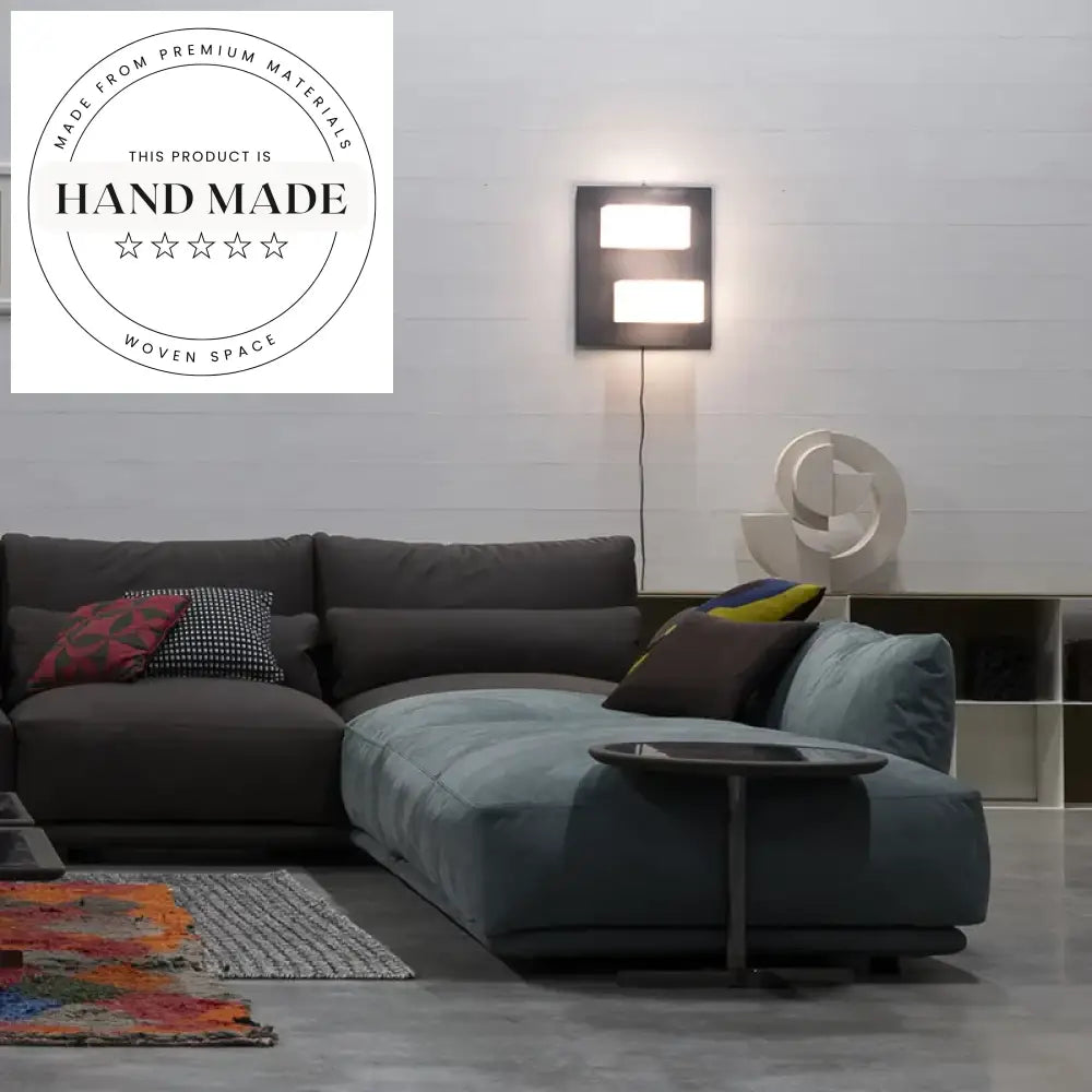 Modern Italian Design L-Shape Microfiber Fabric Upholstered Comfortable Sectional Sofa