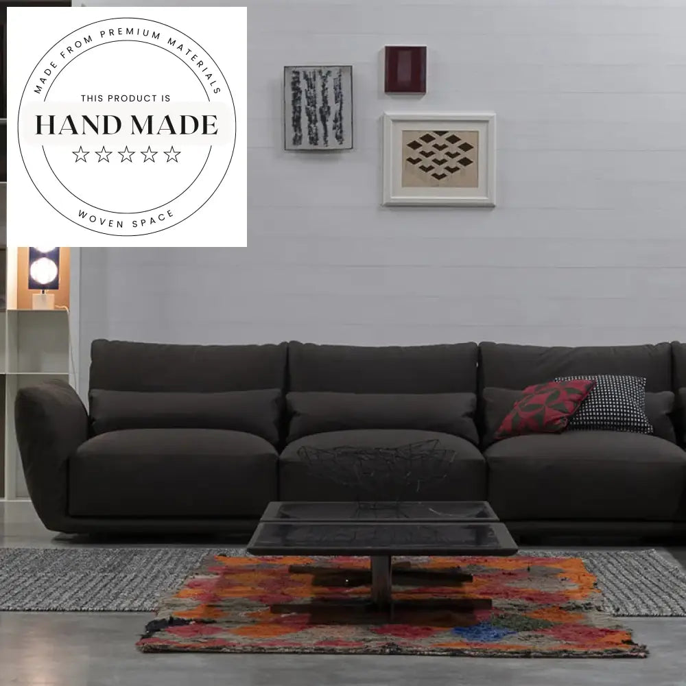 Modern Italian Design L-Shape Microfiber Fabric Upholstered Comfortable Sectional Sofa