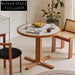 Modern Italian Design Round Slate Dining Table with Sturdy Wooden Legs