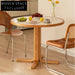 Modern Italian Design Round Slate Dining Table with Sturdy Wooden Legs