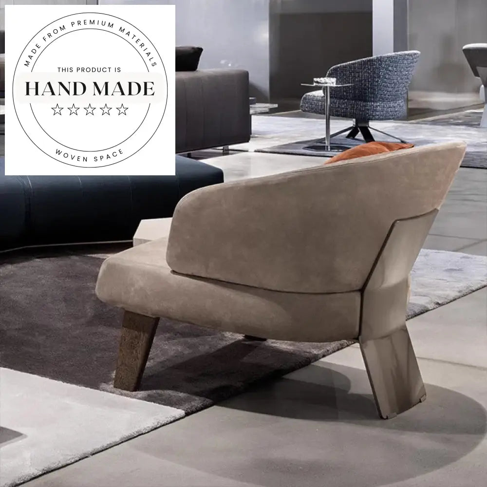 Modern Italian Design Solid Wood Upholstered Accent Chair