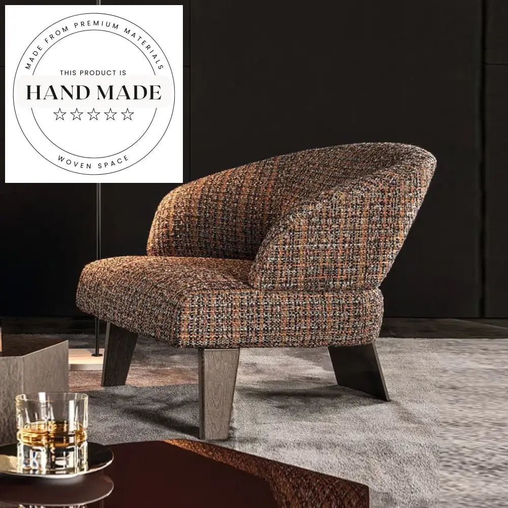 Modern Italian Design Solid Wood Upholstered Accent Chair
