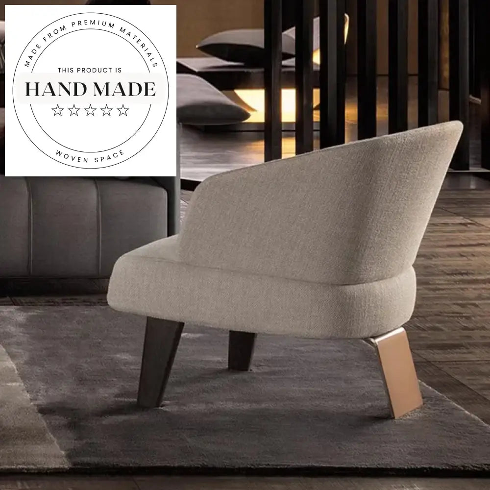 Modern Italian Design Solid Wood Upholstered Accent Chair
