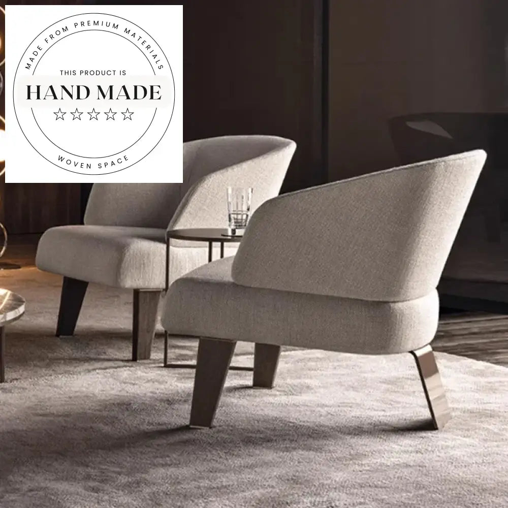 Modern Italian Design Solid Wood Upholstered Accent Chair