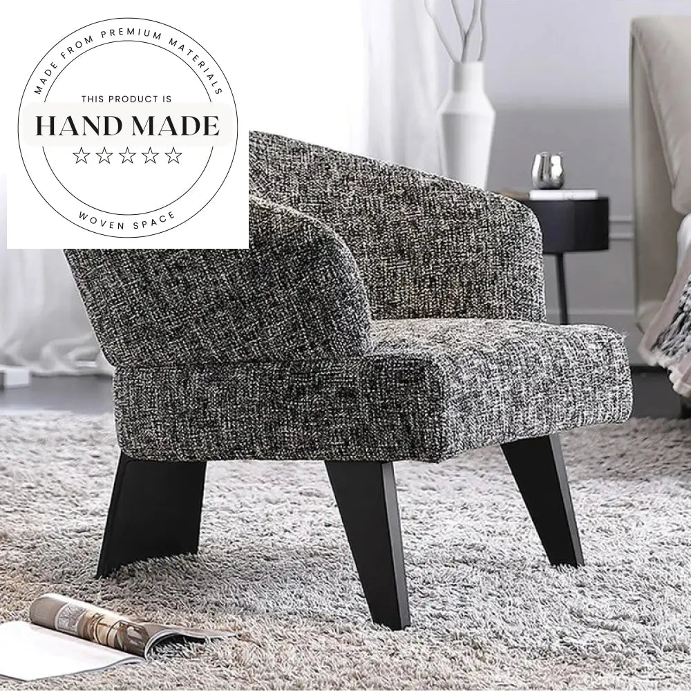 Modern Italian Design Solid Wood Upholstered Accent Chair
