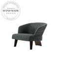 Modern Italian Design Solid Wood Upholstered Accent Chair