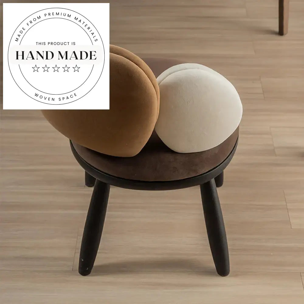 Modern Italian Design Upholstered Fabric Solid Wood Frame Dining Chair