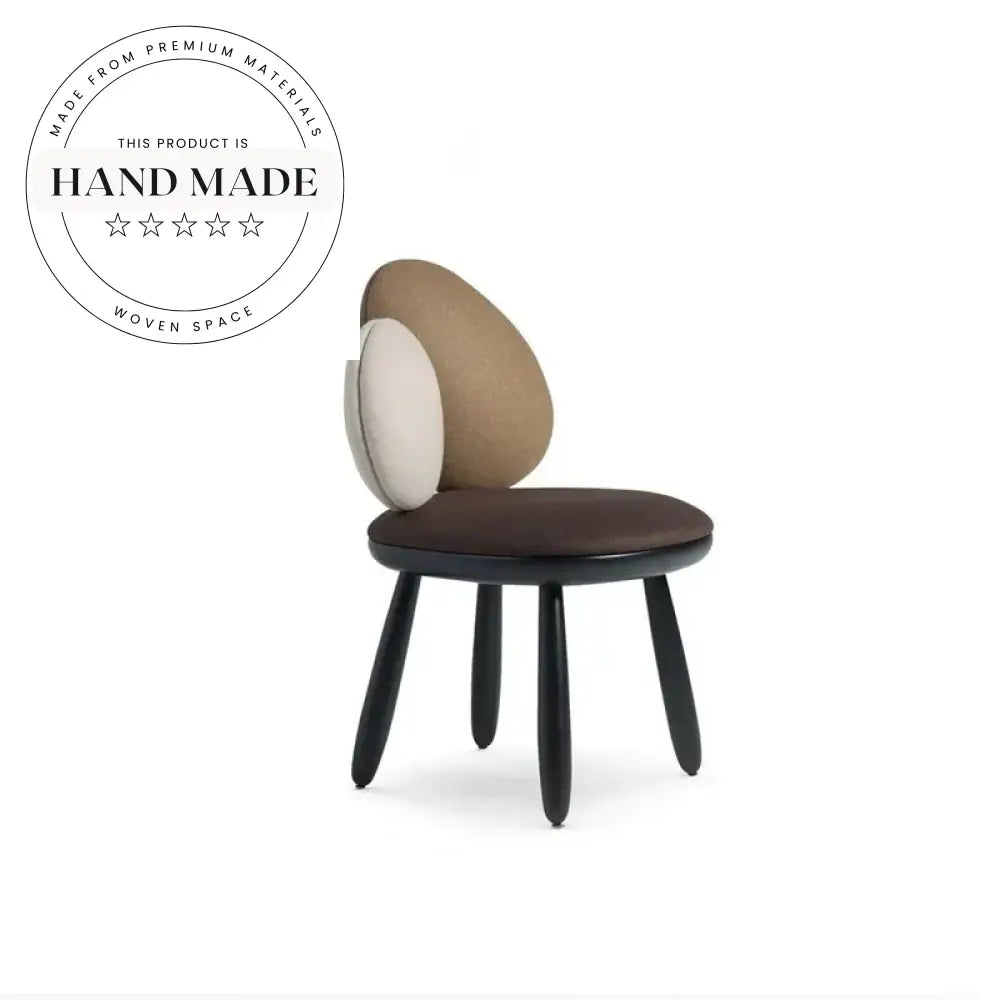 Modern Italian Design Upholstered Fabric Solid Wood Frame Dining Chair