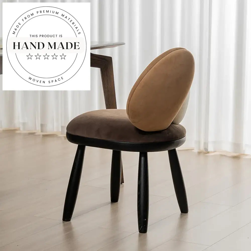 Modern Italian Design Upholstered Fabric Solid Wood Frame Dining Chair