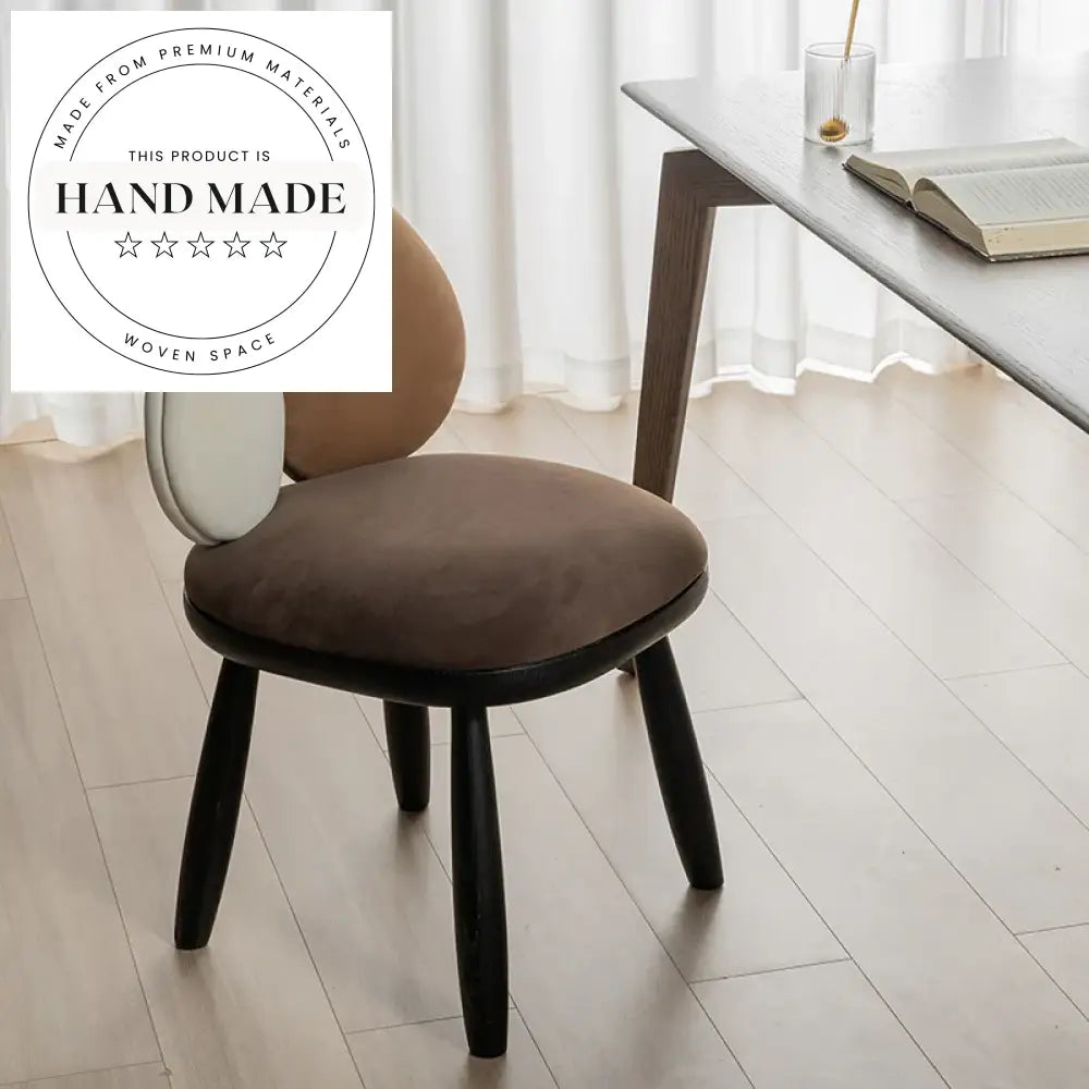 Modern Italian Design Upholstered Fabric Solid Wood Frame Dining Chair