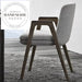 Modern Italian Designer Fabric Upholstered Armchair Wood Leg Dining Chair
