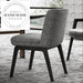 Modern Italian Designer Fabric Upholstered Armchair Wood Leg Dining Chair