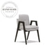 Modern Italian Designer Fabric Upholstered Armchair Wood Leg Dining Chair