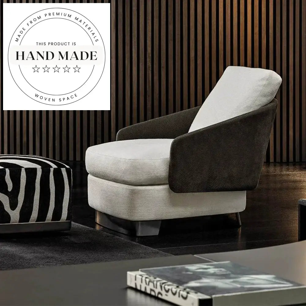 Modern Italian Fabric Recliner Lounge Chair Luxury Living Room Bedroom Armchair