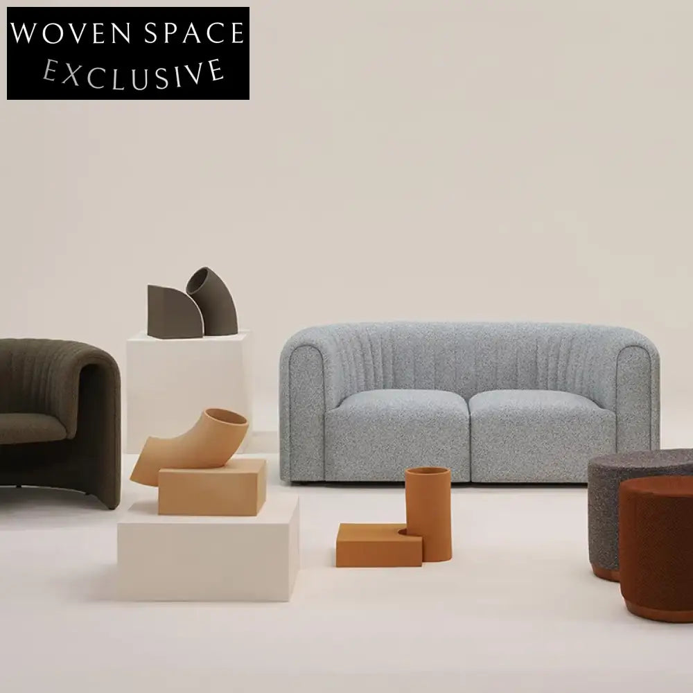 Modern Italian Fabric Sofa Set - Solid Wood Frame for Home & Office