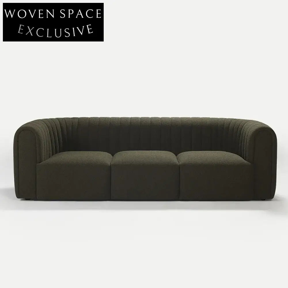 Modern Italian Fabric Sofa Set - Solid Wood Frame for Home & Office
