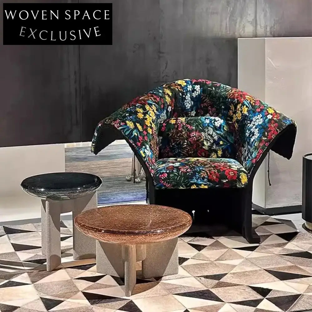 Modern Italian Fiberglass Resin Round Accent Coffee Table