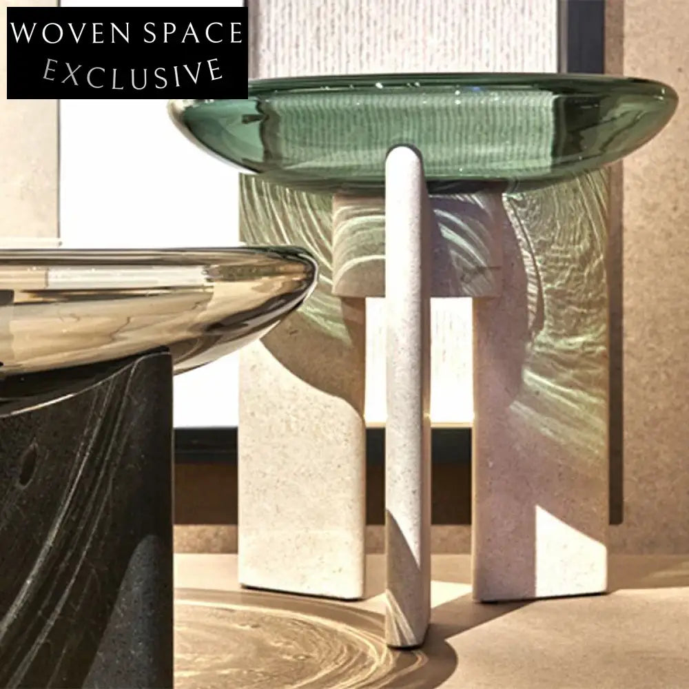 Modern Italian Fiberglass Resin Round Accent Coffee Table