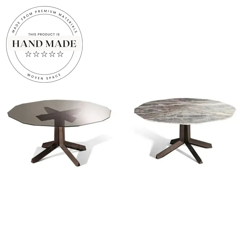 Modern Italian Glass Top Solid Wood 6 Seater Dining Table