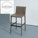 Modern Italian High-Foot Gray Leather Kitchen Counter Bar Stool Chair