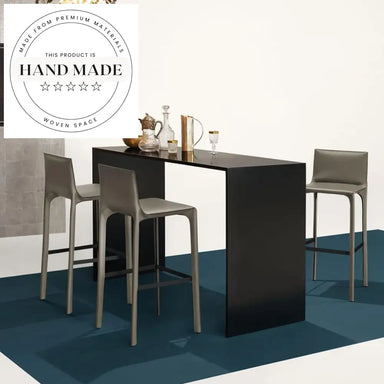 Modern Italian High-Foot Gray Leather Kitchen Counter Bar Stool Chair