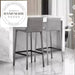 Modern Italian High-Foot Gray Leather Kitchen Counter Bar Stool Chair
