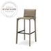 Modern Italian High-Foot Gray Leather Kitchen Counter Bar Stool Chair