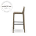 Modern Italian High-Foot Gray Leather Kitchen Counter Bar Stool Chair
