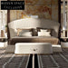Modern Italian King Size Upholstered Bed Frame with Luxurious Velvet Headboard