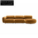 Modern Italian L-Shaped Sectional Sofa, Solid Wood Frame, Velvet Fabric Couch