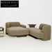 Modern Italian Lamb Wool L-Shaped Modular Sofa Set for Living Room