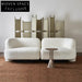 Modern Italian Lamb Wool L-Shaped Modular Sofa Set for Living Room