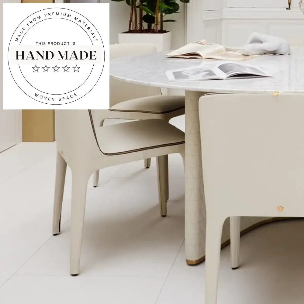 Modern Italian Leather Dining Chair with Metal Legs - Upholstered Side Chair