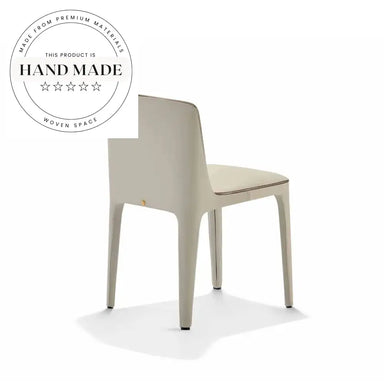 Modern Italian Leather Dining Chair with Metal Legs - Upholstered Side Chair