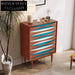 Modern Italian Luxury Cherry Wood 7-Drawer Sideboard Storage Cabinet