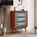 Modern Italian Luxury Cherry Wood 7-Drawer Sideboard Storage Cabinet