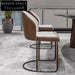 Modern Italian Luxury Patchwork Leather High-Back Stainless Steel Dining Chair