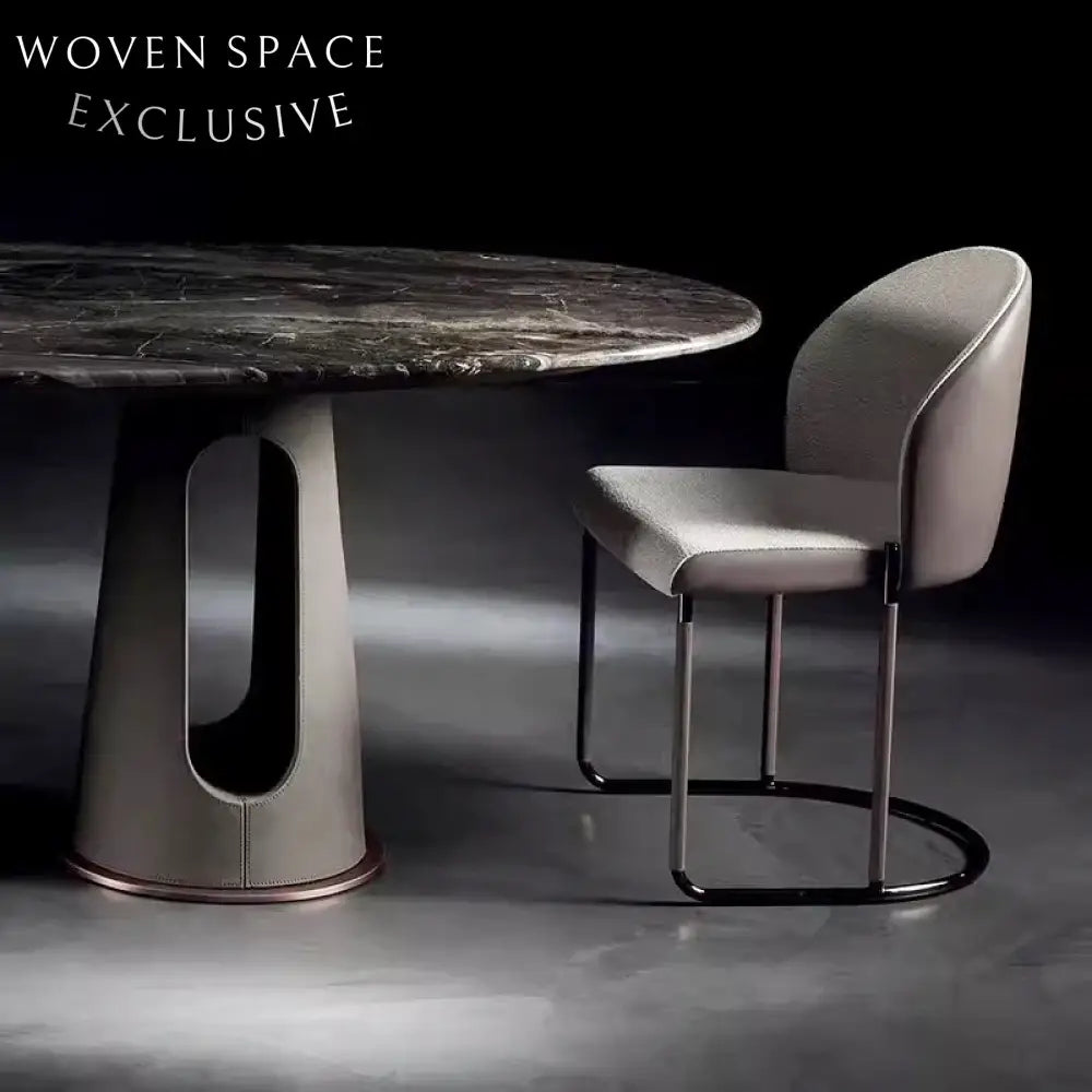 Modern Italian Luxury Patchwork Leather High-Back Stainless Steel Dining Chair